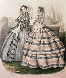 Tageskleid für 1858, graviert von Barreau